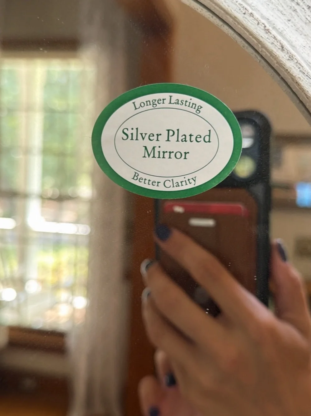 Hobby Lobby White Distressed Ornate Oval Wall Mirror